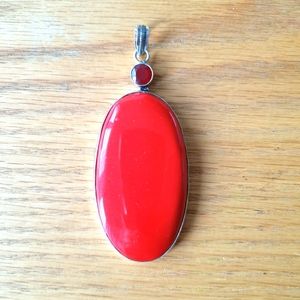 European Red Necklace Charm, Handmade